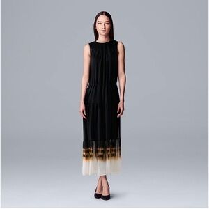 NWT Simply Vera Vera Wang Black Maxi Dress • Size Large • Ombre Hem